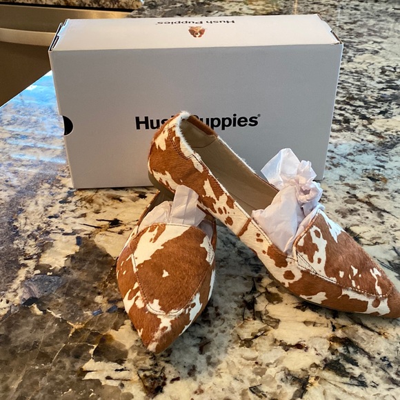 Hush Puppies Shoes - New Hush Puppies cow print flats, Sz 8